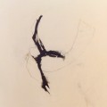 "Fragmente" Acrylfarbe, Bleistift und Farbstift auf Span (120x120), ©2011