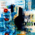 "Blaue Amphore" Acrylfarbe und Kreide auf Holz (100x100), ©2011