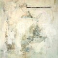 Acrylfarbe, Tusche, Sand auf Spanplatte (120x100)