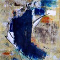 "Wesen mit blauer Schleppe" Acrylfarbe und Tusche auf Papier, (70x50), ©2008